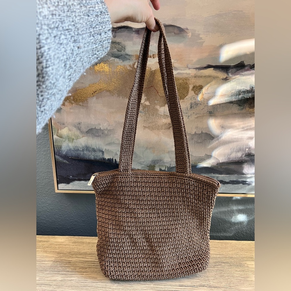 The Sak Brown Crochet Tote Bag